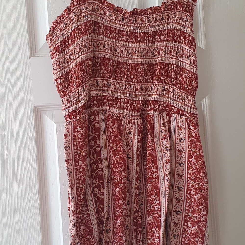 Floral Red and White Women's Dress